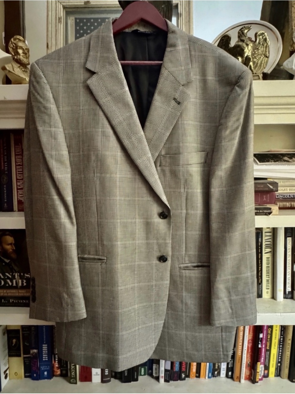 Jos. A. Bank Signature Collection Men’s Houndstooth Wool Silk Blazer Jacket 46S